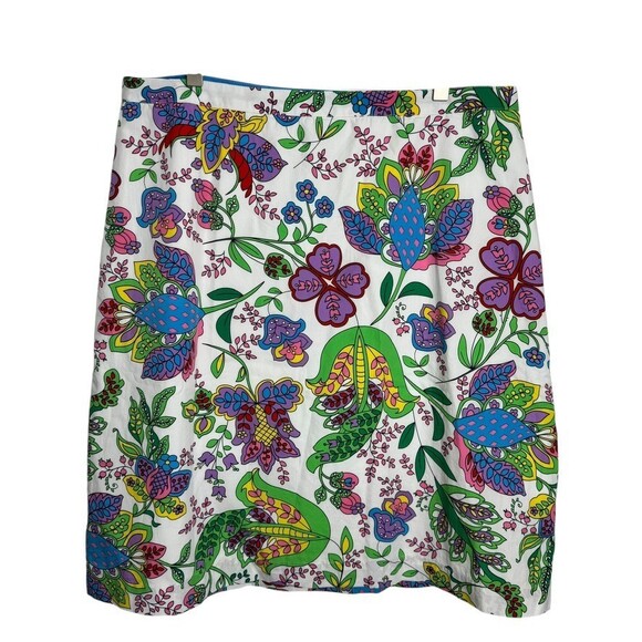 Hanna Andersson Women’s white Floral A-Line Skirt NWT Size 14 - Picture 2 of 11